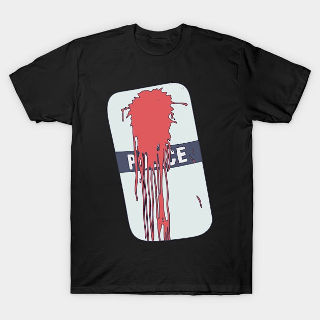 Police Brutality - Excessive Force - Riot Shield T-Shirt by DeWinnes